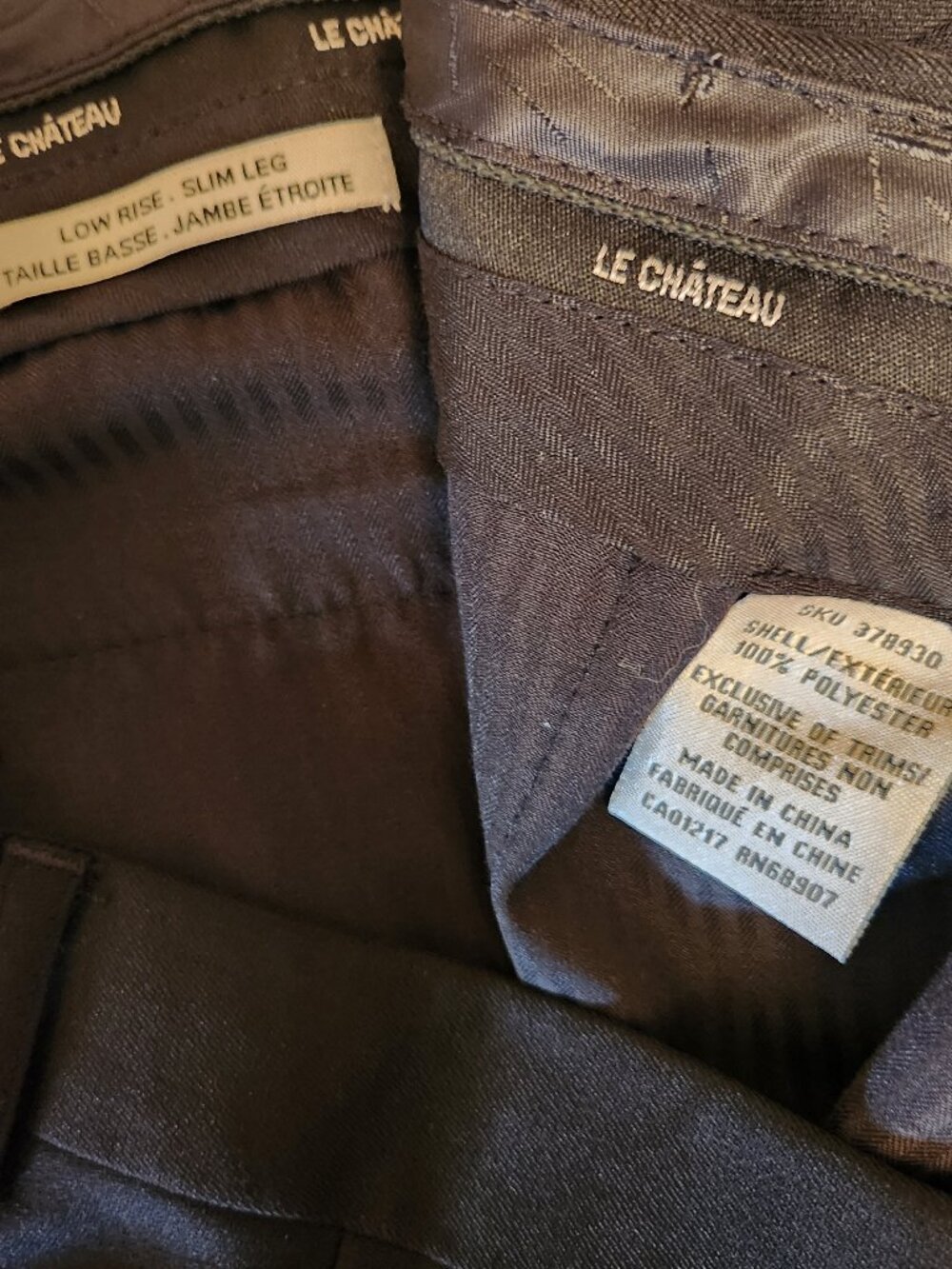 Le Château Slim Leg Low Rise Trousers Size 40